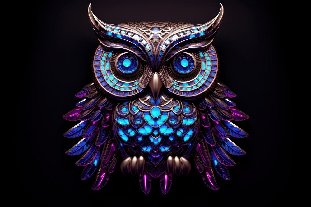 Neon owl illuminated accessories creativity.