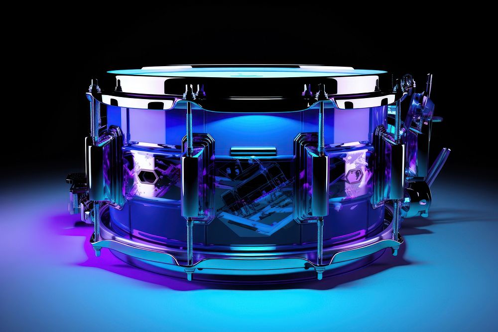 Neon drum drums percussion light.