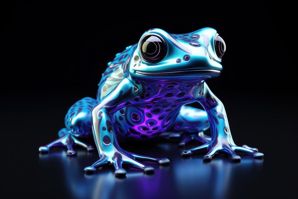Neon frog amphibian wildlife animal.