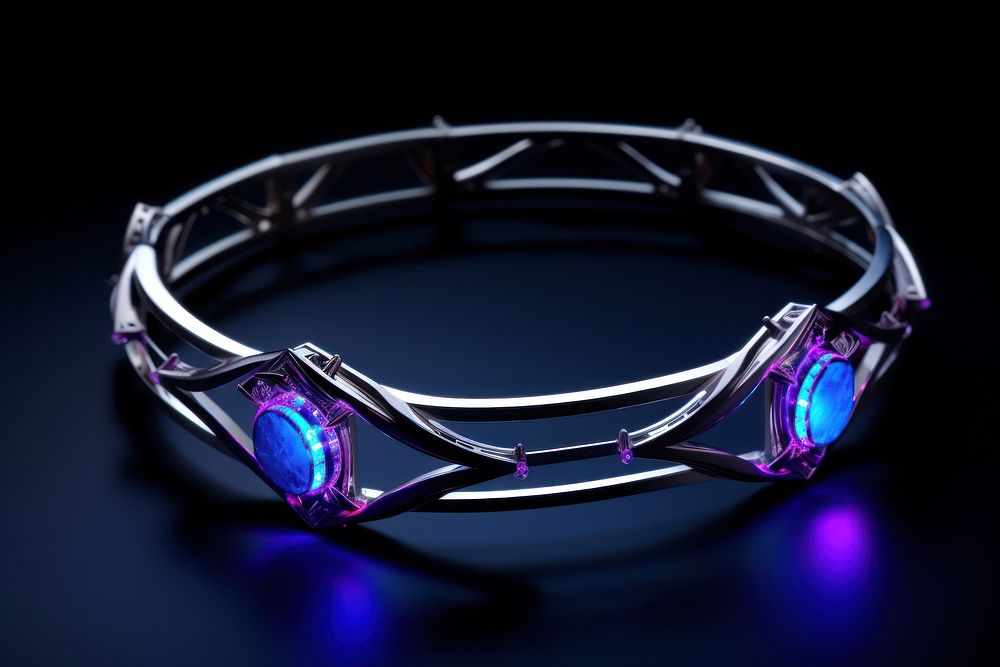 Neon jewelry bracelet gemstone violet.