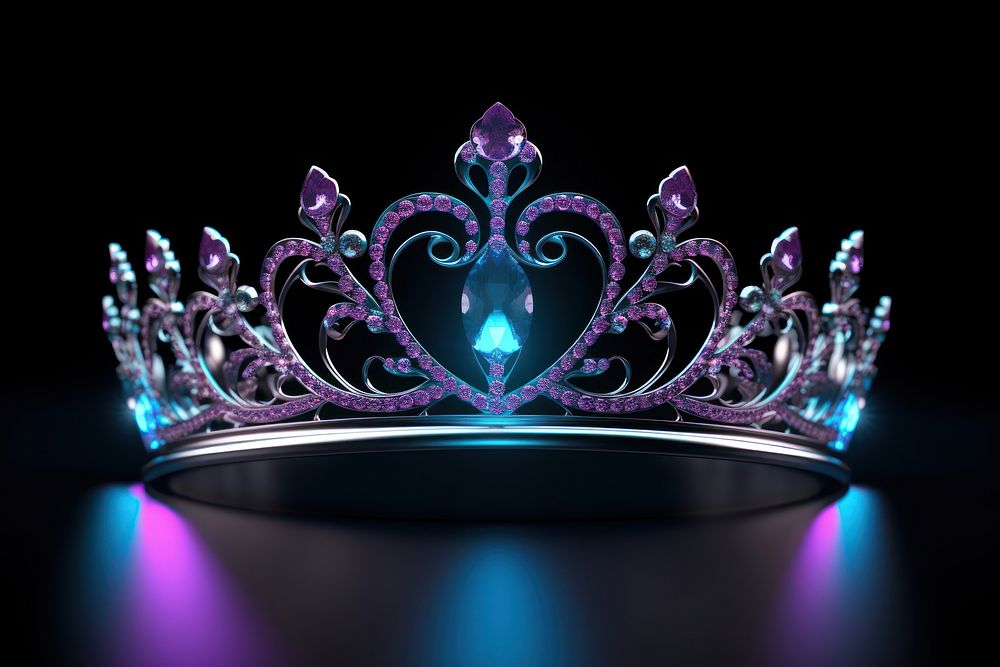Neon Queen crown jewelry light tiara.