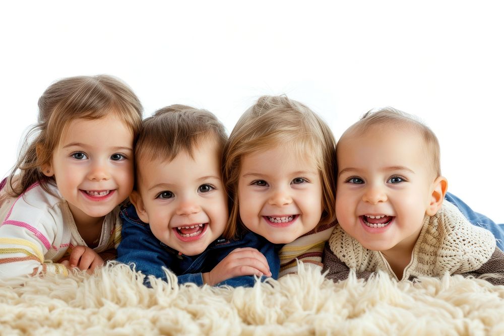 Group of happy smiling laughing portrait child.