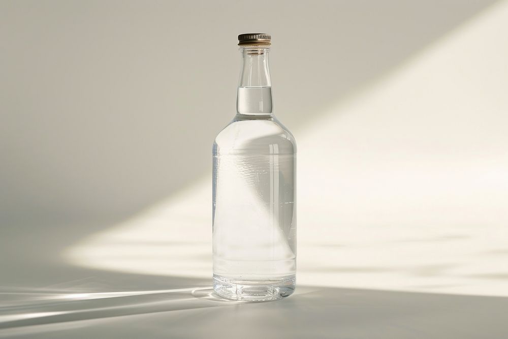 Plastic bottle of still water glass drink refreshment.