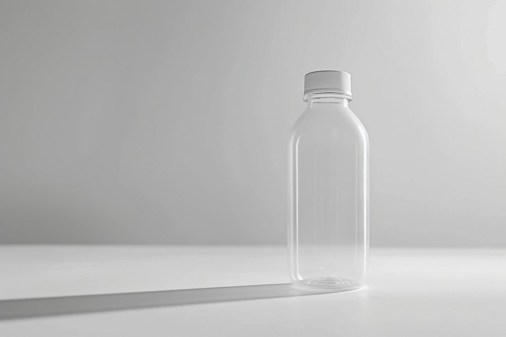 Plastic bottle white glass plastic bottle.
