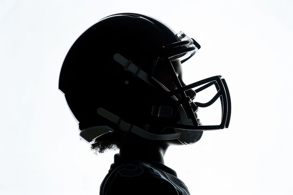Black child helmet football sports.