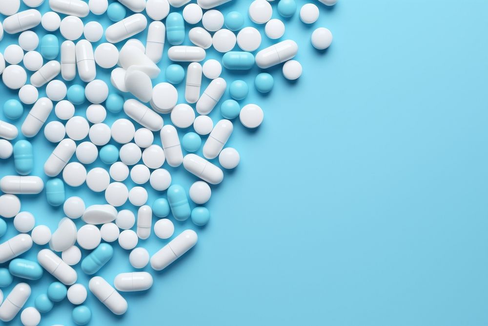 Full of pills backgrounds medication turquoise.