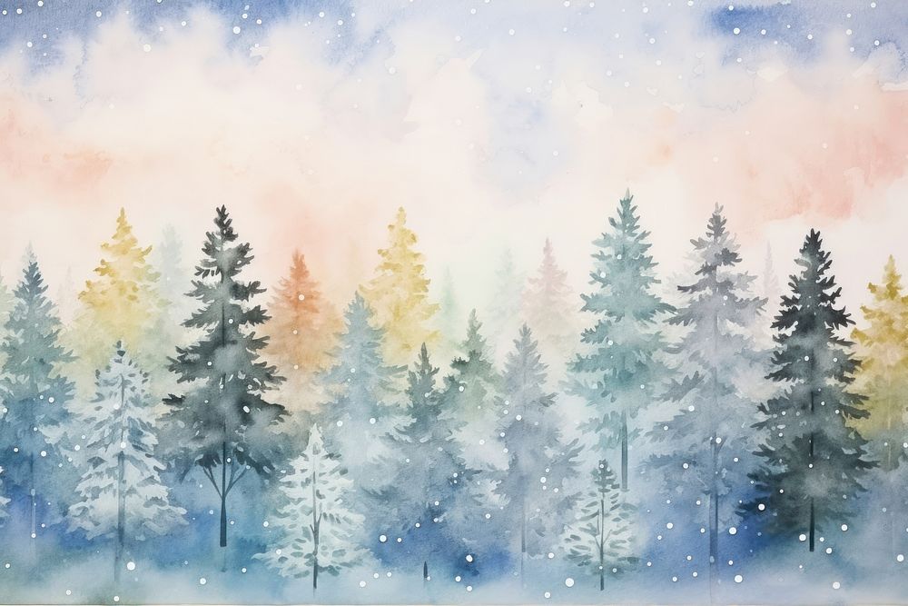 Winter forest backgrounds outdoors painting.
