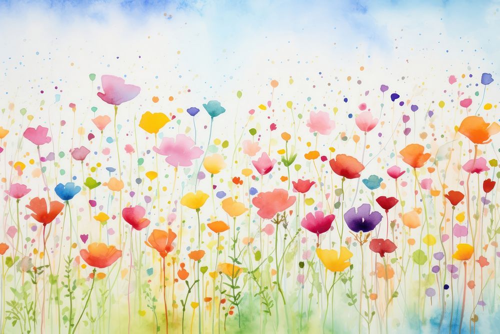 Flower field painting backgrounds outdoors.