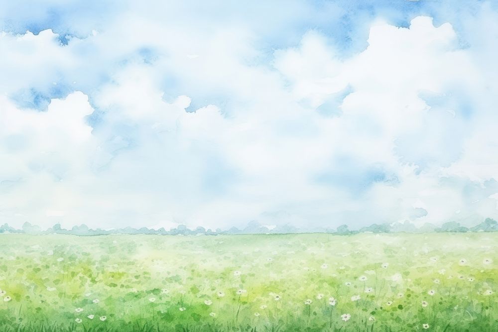 Meadow and sky backgrounds grassland landscape.