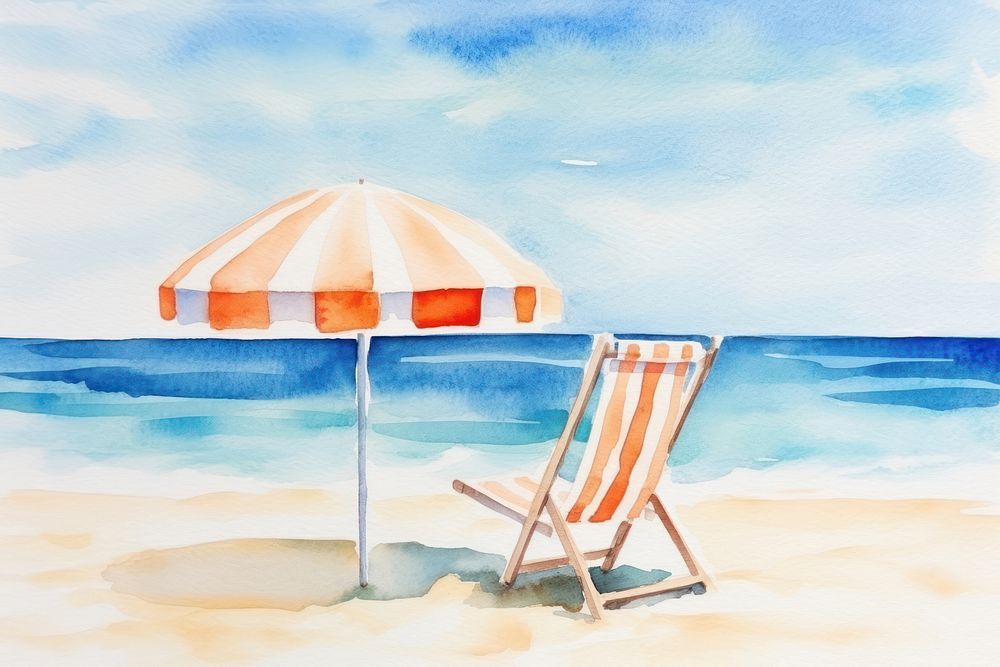 Summer and beach chair furniture painting outdoors.
