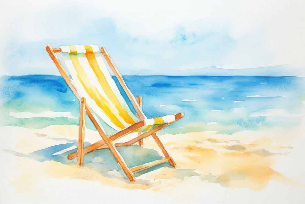 Summer and beach chair furniture painting outdoors.