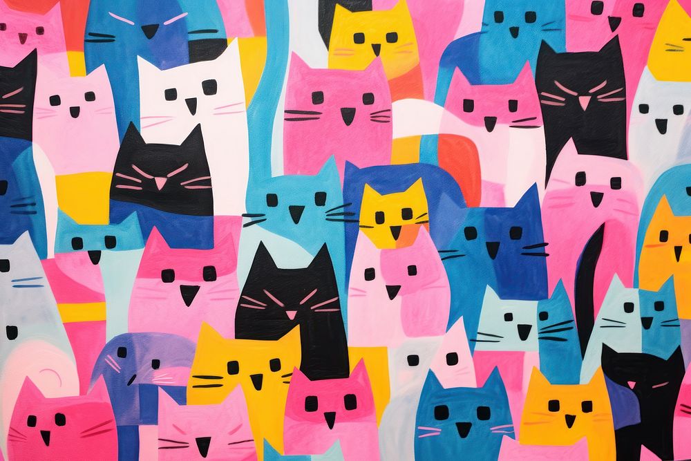 Cats backgrounds pattern art.