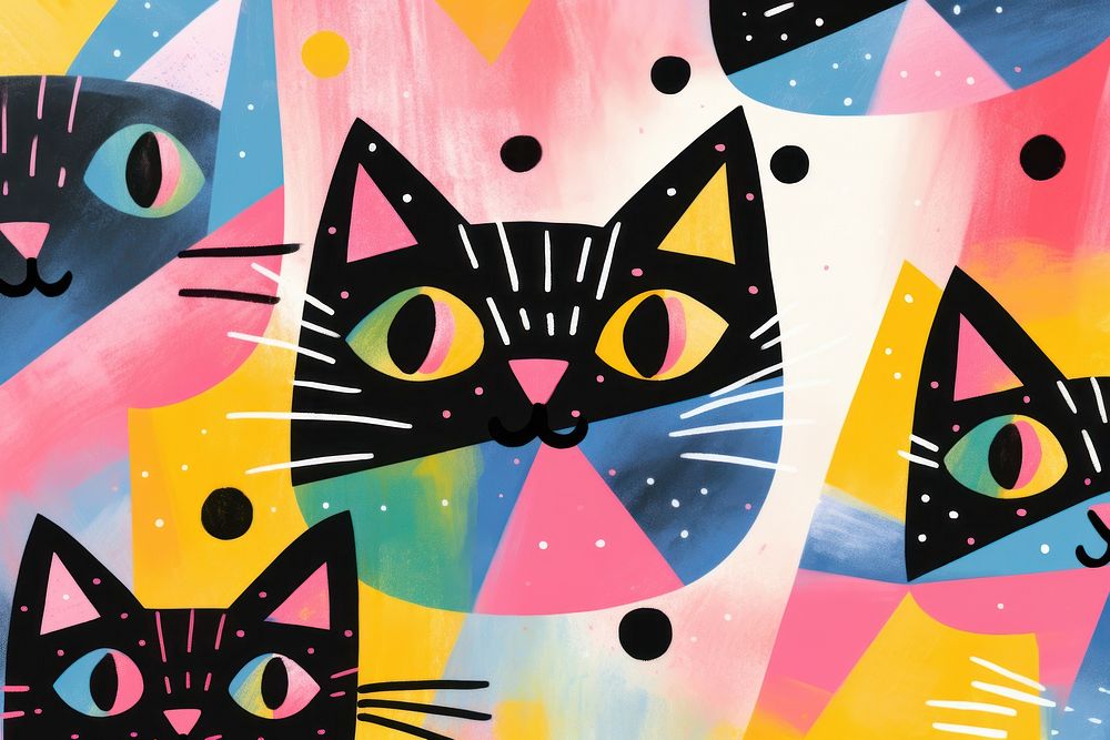 Cats backgrounds painting art.