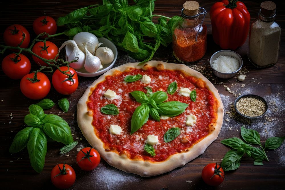 Pizza Napoletana pizza vegetable tomato.