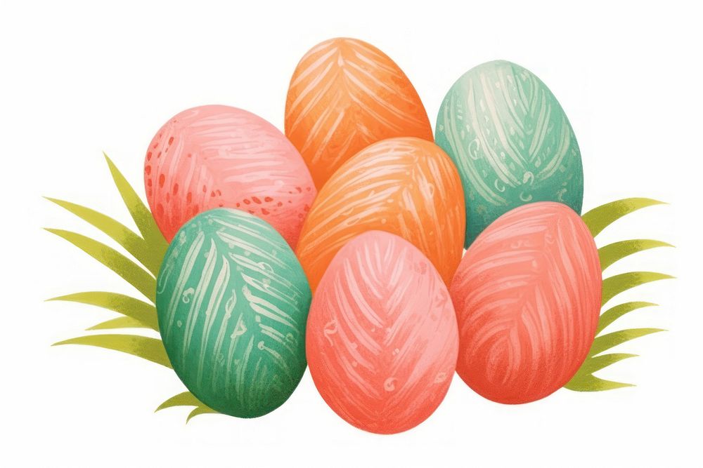 Easter eggs painted easter white background celebration.