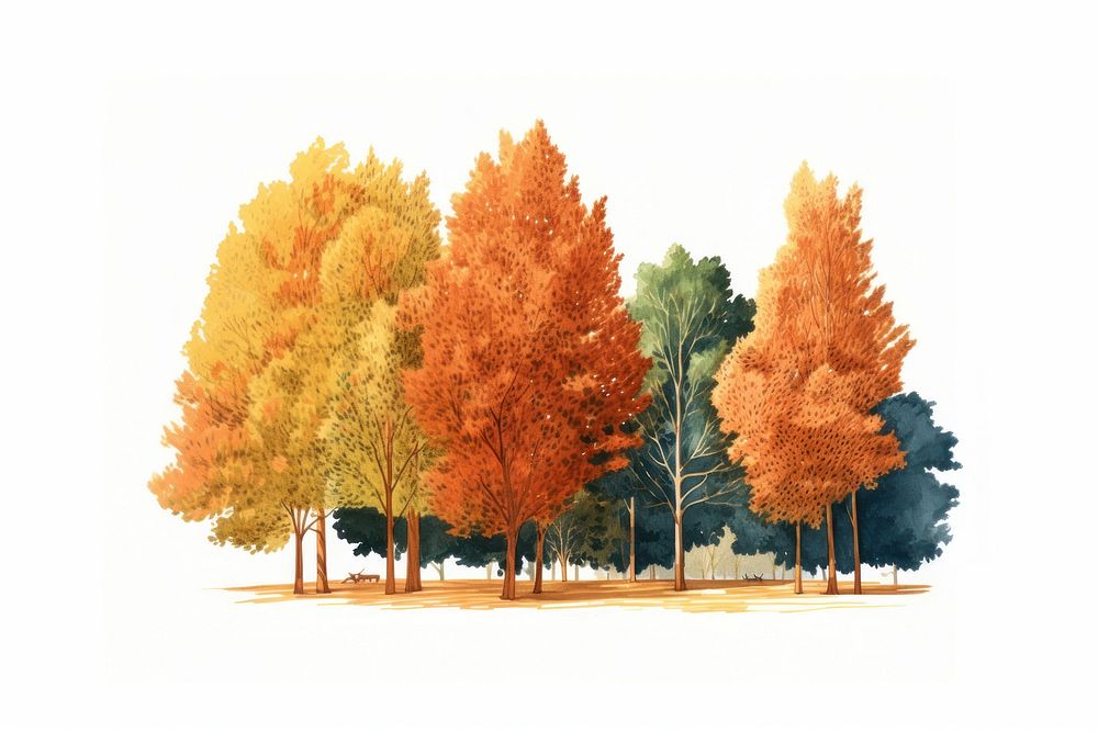 Fall trees outdoors painting nature.