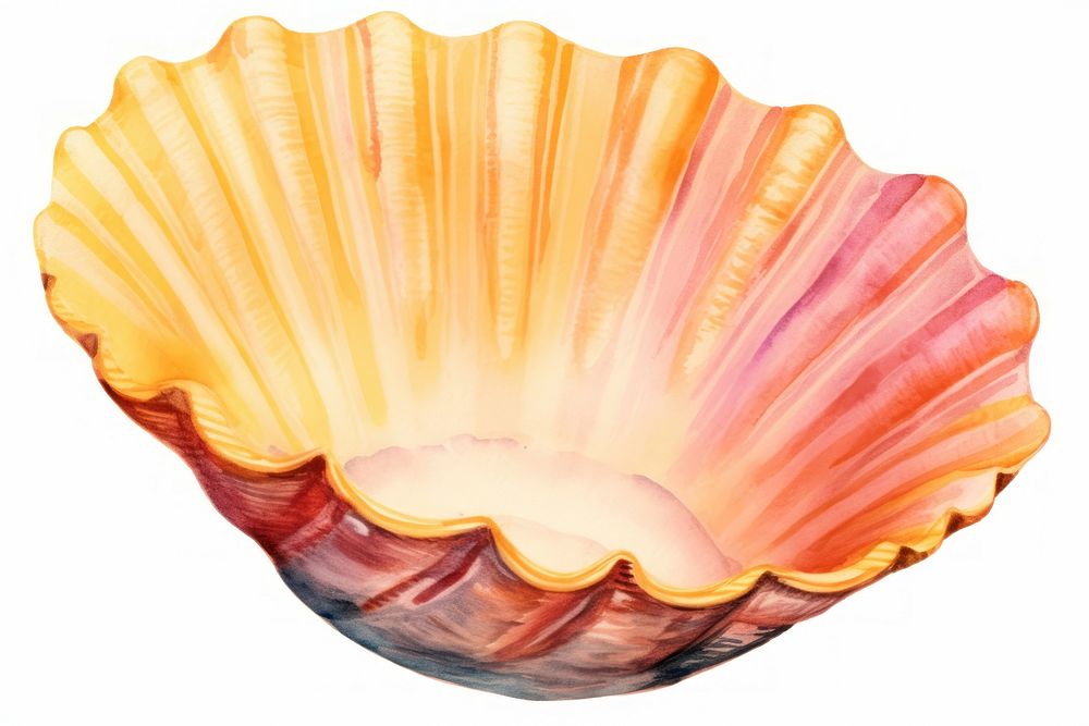 Sea shell seafood clam white background.