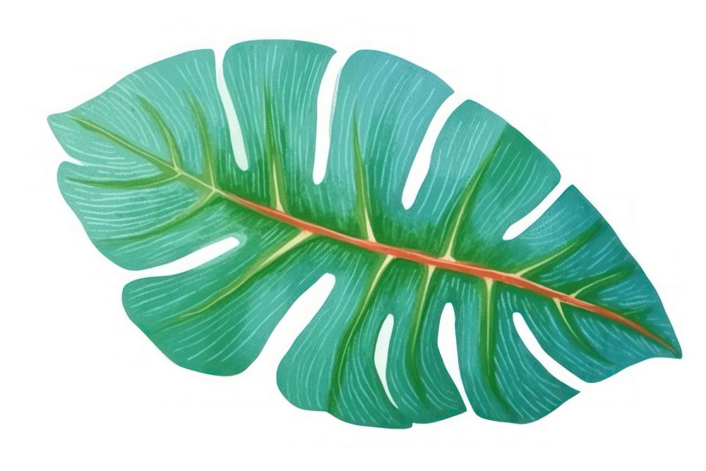 Tropical leaf plant white background pattern.