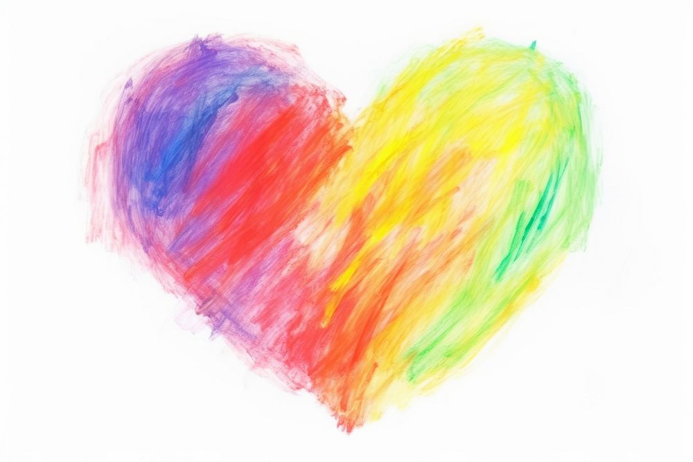 Colorful heart backgrounds drawing white background.