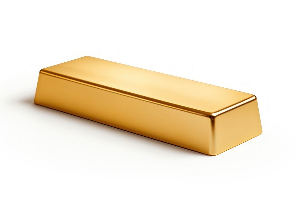 Gold bar white background simplicity rectangle.