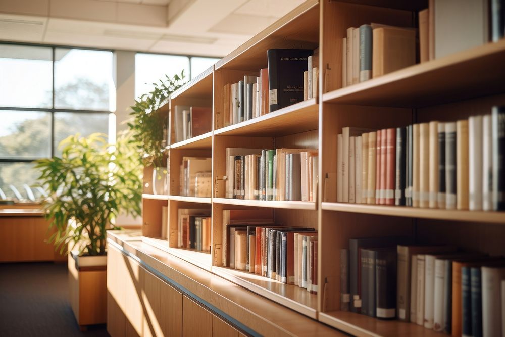 Library publication bookshelf furniture.