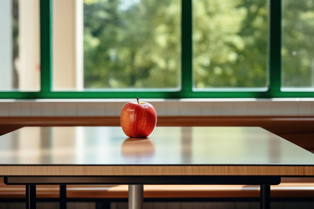 School canteen furniture window apple.