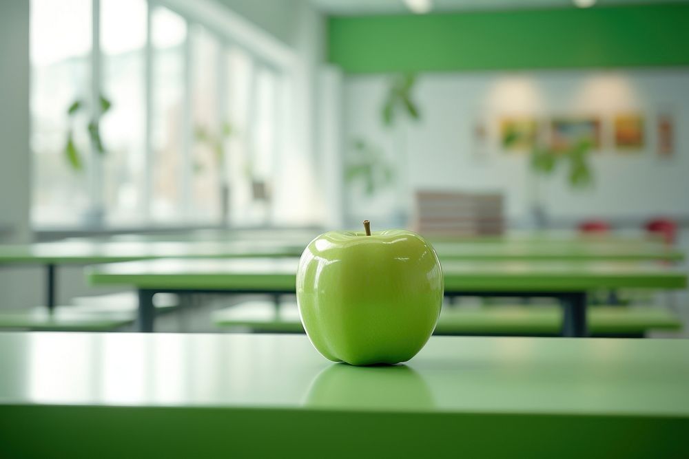 School canteen apple fruit food.