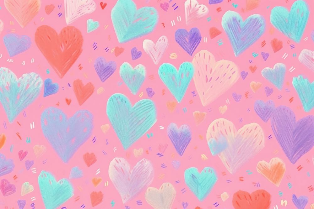 Colorful hearts backgrounds pattern creativity.