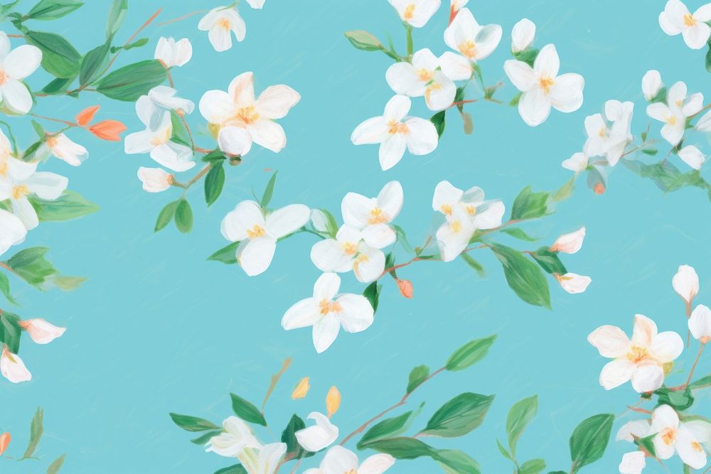 Jasmine flowers backgrounds blossom pattern.