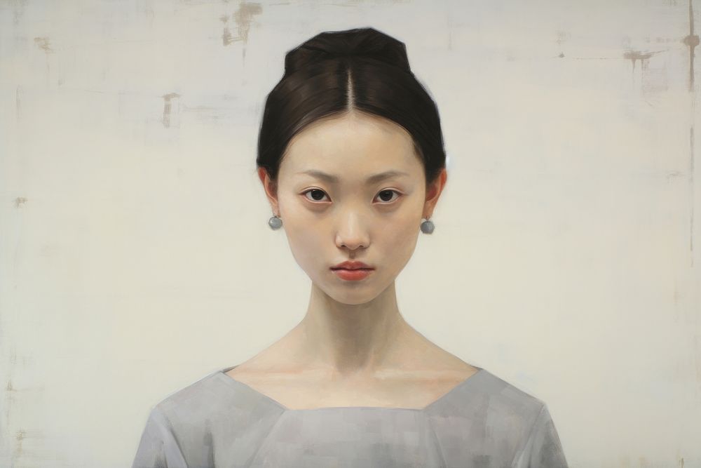 Asian woman portrait painting adult.