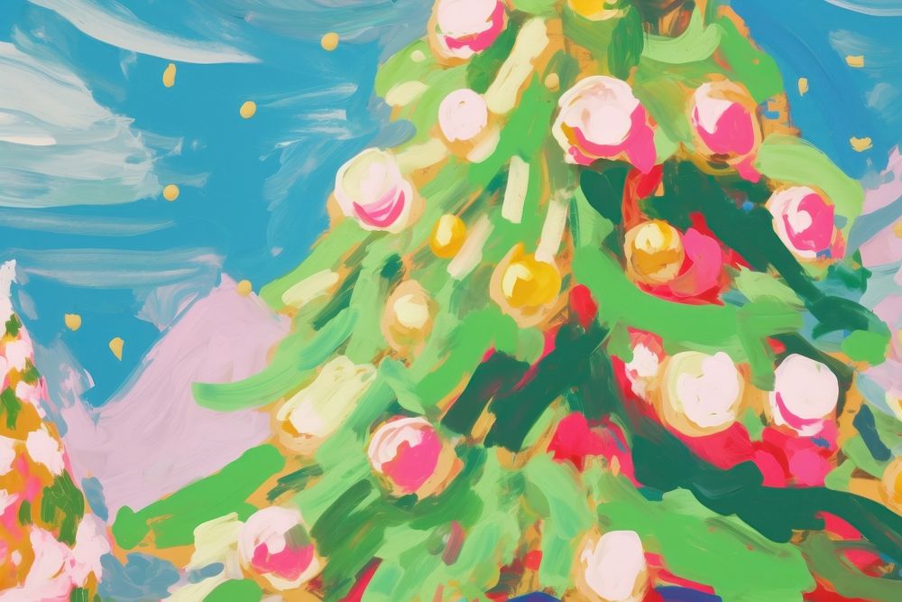 Chirstmas tree painting backgrounds christmas.
