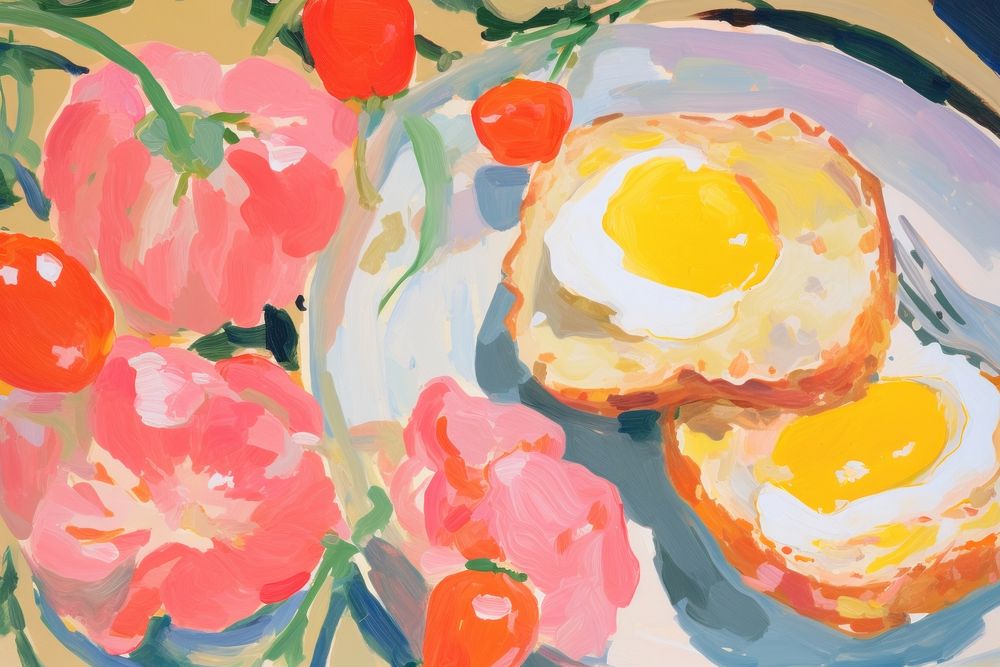 Brunch painting food egg.