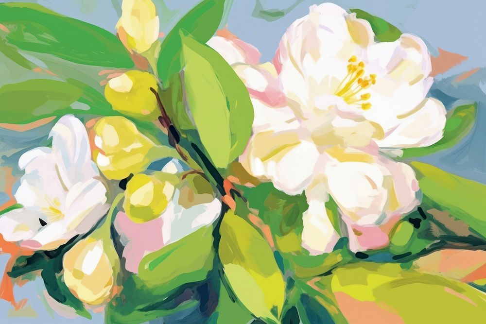 Jasmine painting backgrounds blossom.