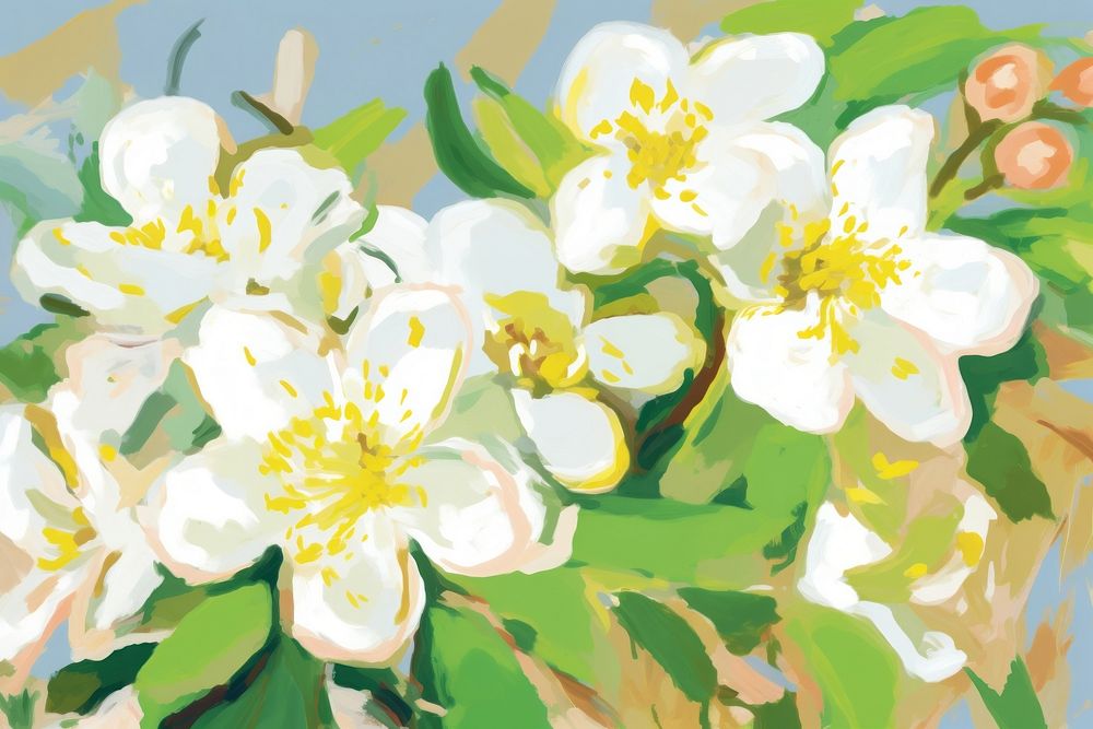 Jasmine flowers painting backgrounds blossom.