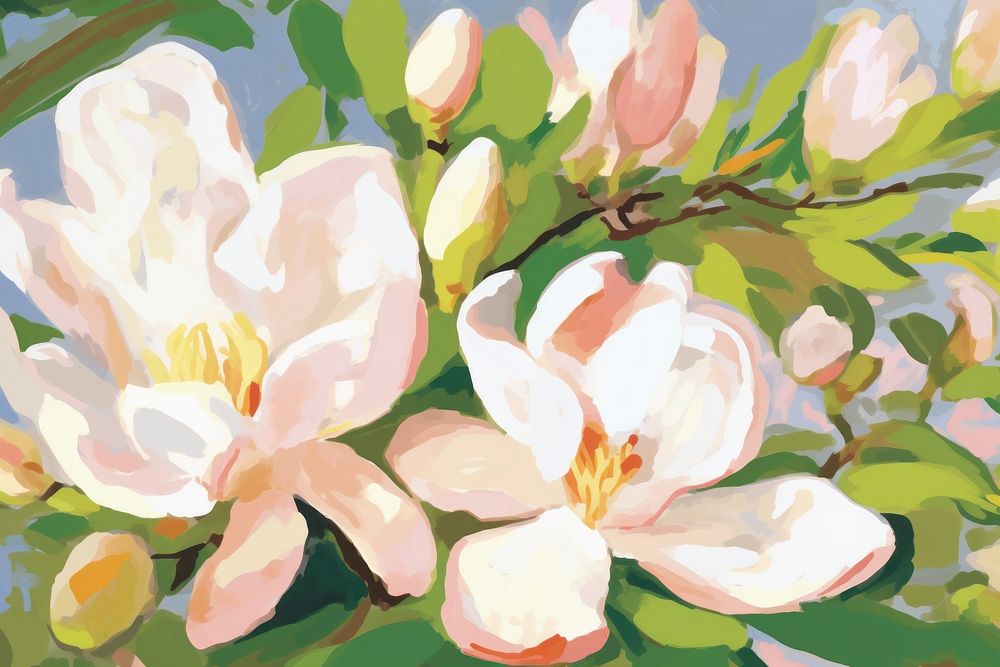 Magnolia flowers painting backgrounds magnolia.