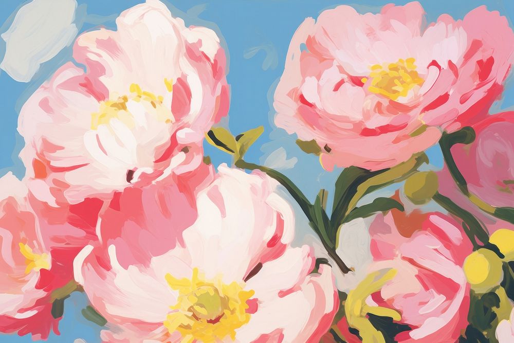 Pink flowers painting art backgrounds.