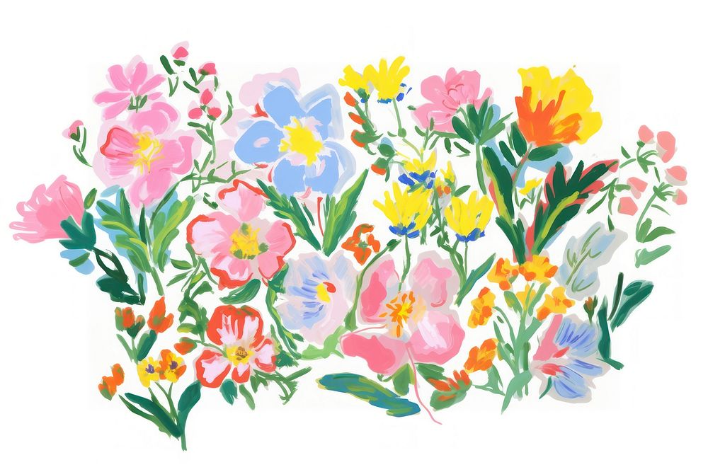 Wildflowers painting pattern cartoon.