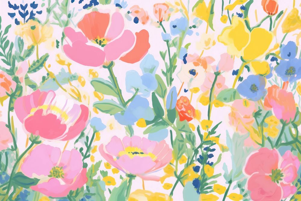 Wildflowers painting art backgrounds.