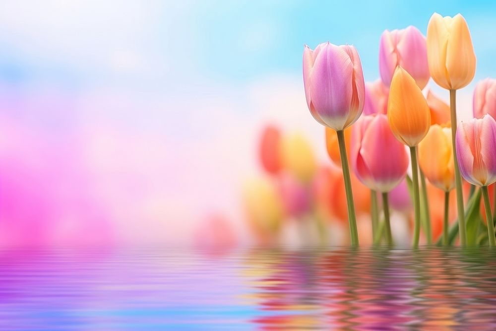 Colorful Silhouette tulip backgrounds outdoors blossom.