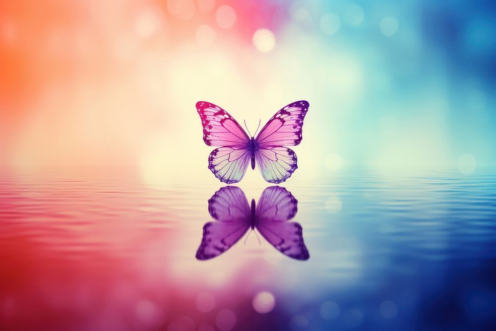 Colorful Silhouette butterfly shaped outdoors purple nature.