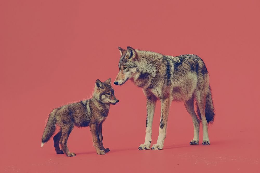 Wolf and kid animal mammal coyote.