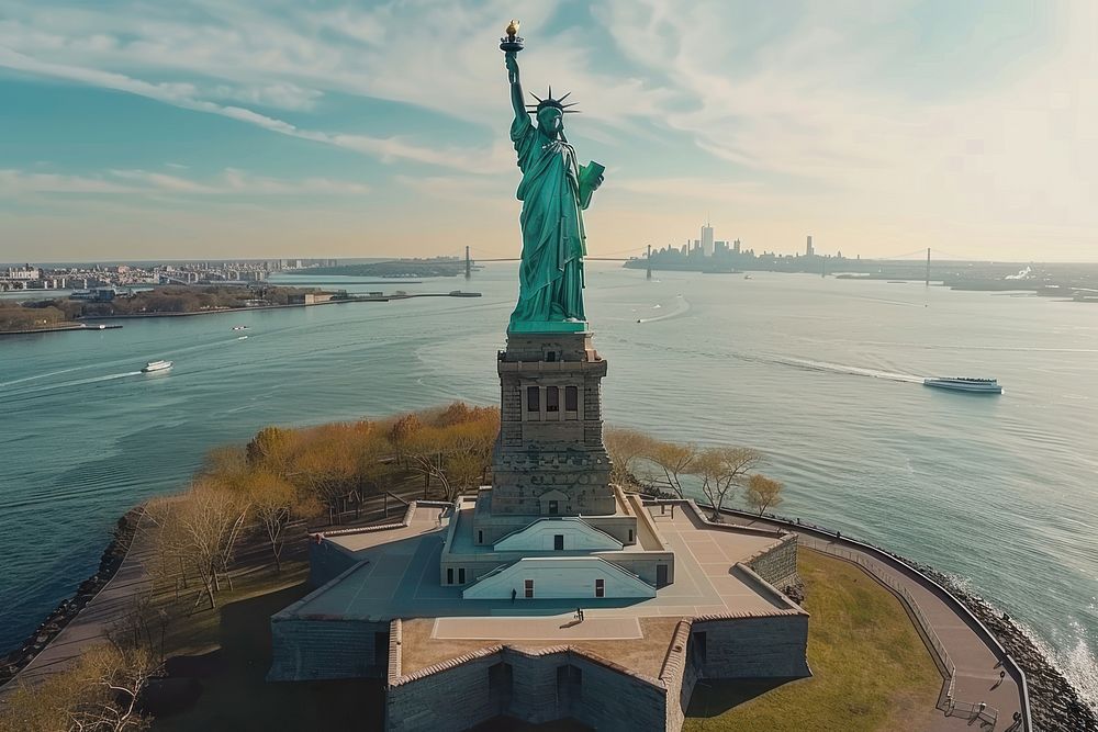 The Statue of Liberty sculpture statue landmark.