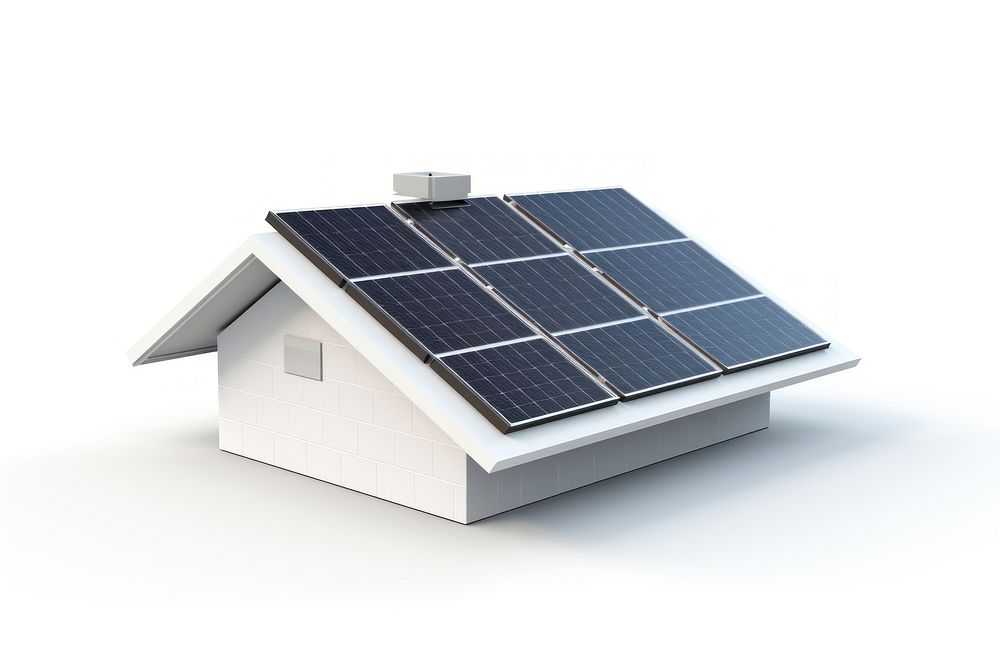 House roof with solar panel white background architecture solar panels.