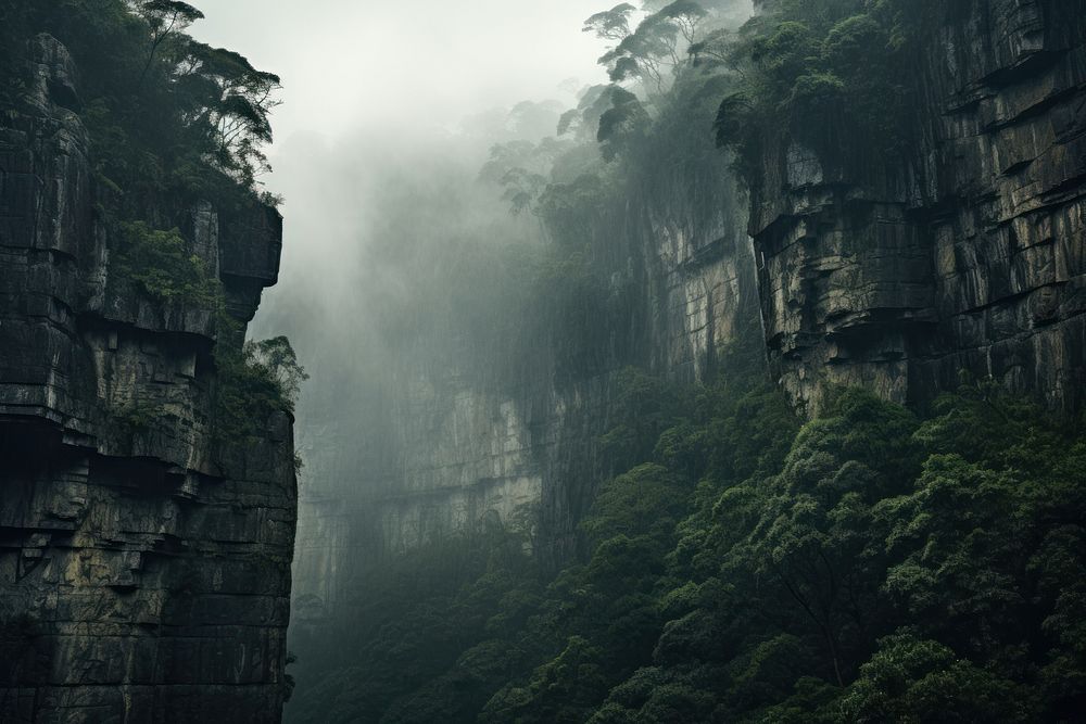 Rainforest cliff outdoors nature.
