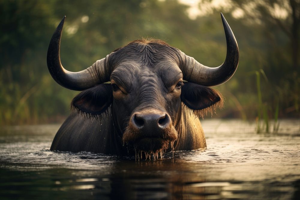 Water buffalo wildlife livestock animal.