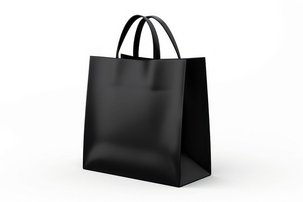 Black shopping bag handbag white background accessories.
