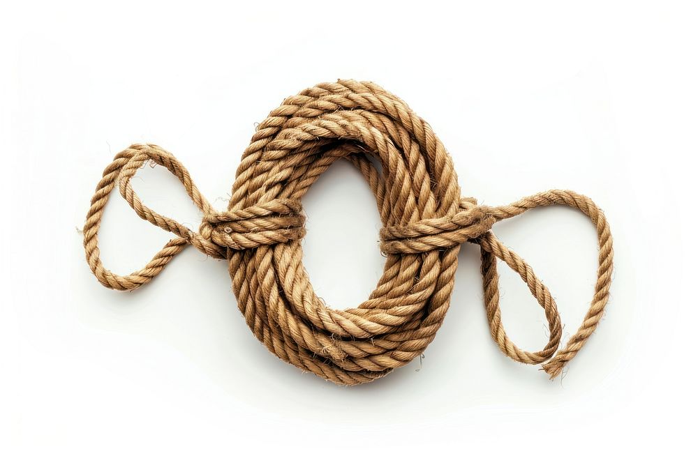 Nylon Tie rope white background durability complexity.