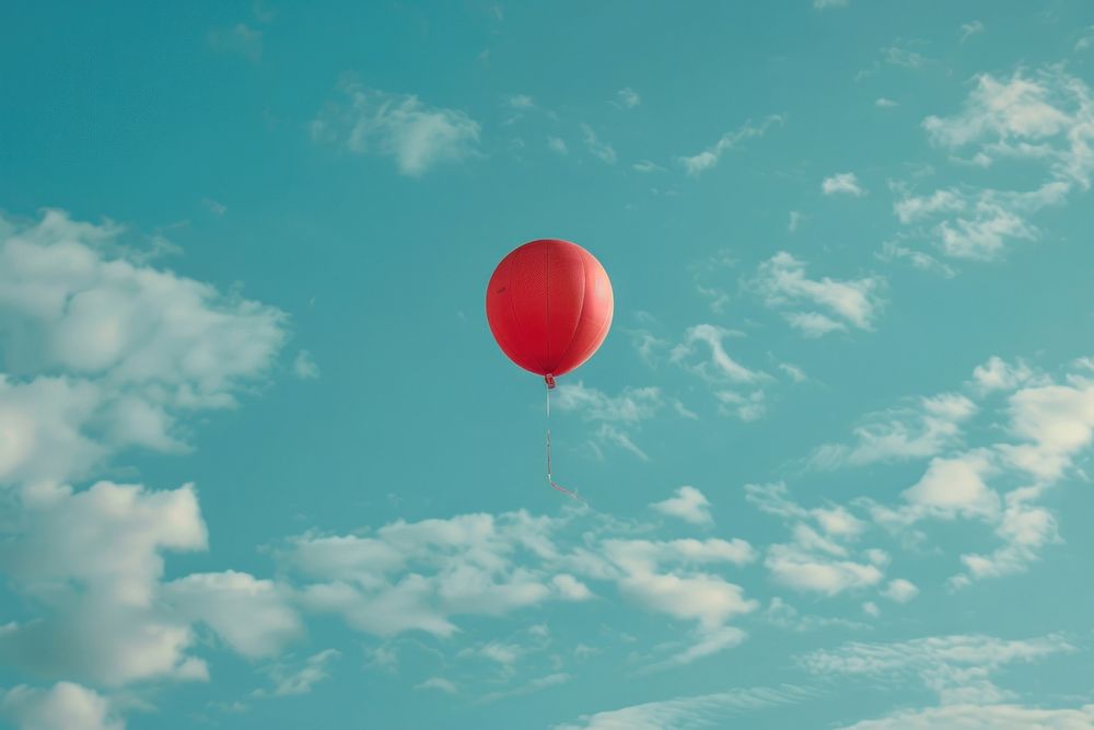 Red air balloon sky aircraft outdoors.