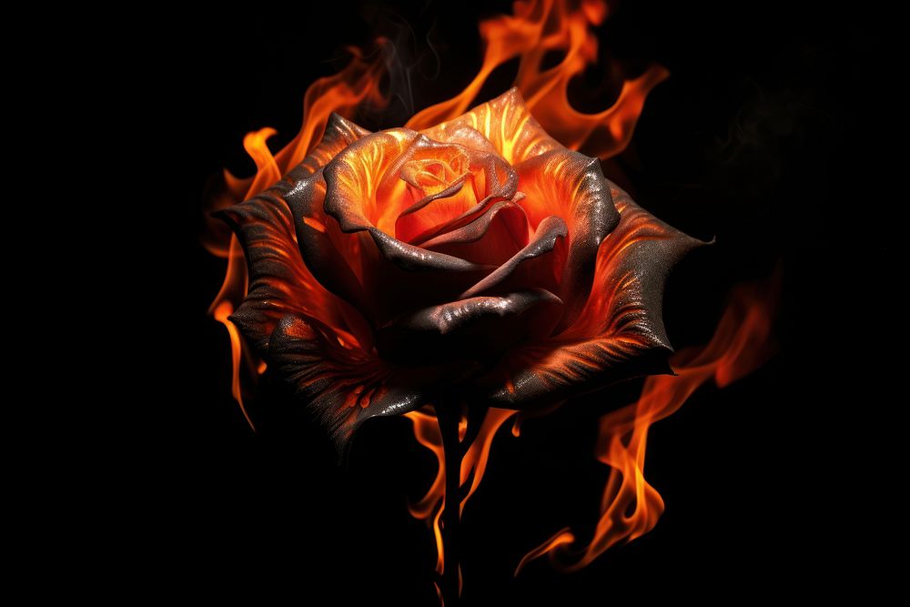 Rose fire flower flame.