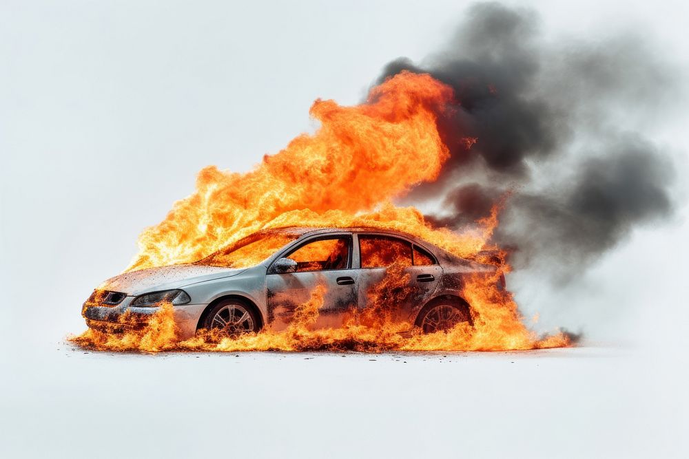 Car fire insurance explosion vehicle wheel.